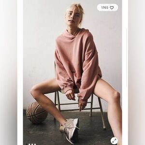 Free People Pink Oversized Hoodie